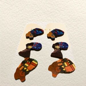 Colorful African Print Earrings